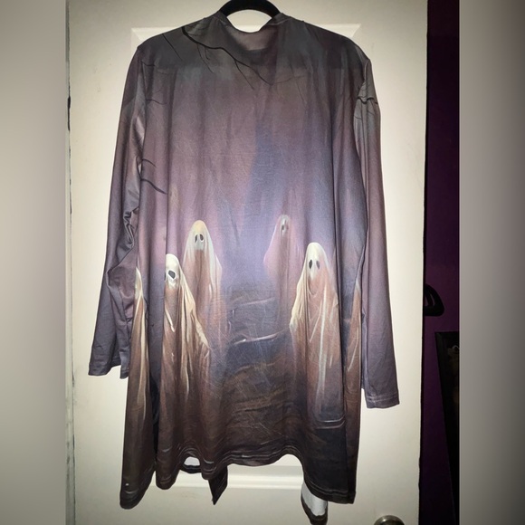 Spooky Ghost Print Long Sleeve open cardigan plus 2x 18/20 - Picture 1 of 4